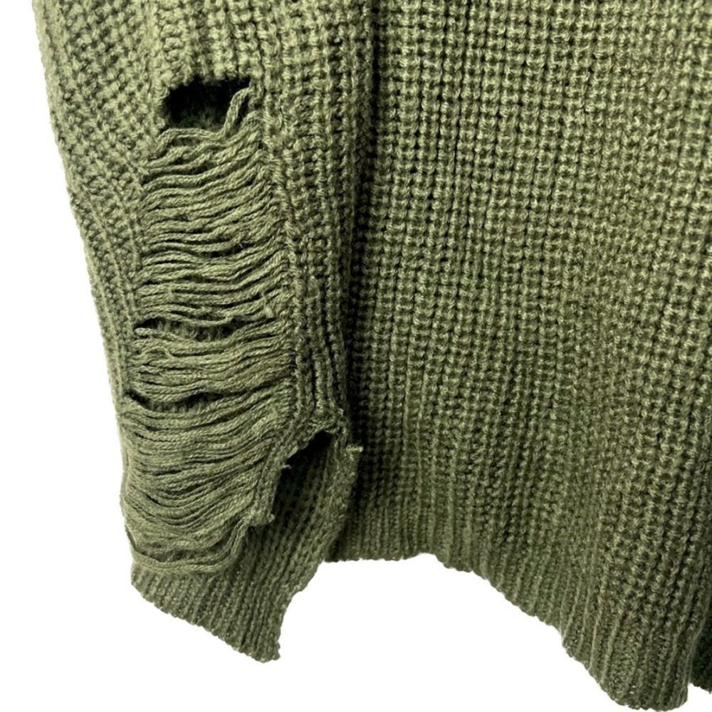 Distressed Dark Green Sweater Dress Size 1X - Picture 3 of 3